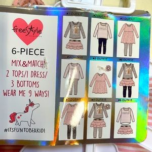 🔥FreeStyle Kid-Pack 6-Piece Mix & Match, 2-Tops/ 1 Dress/ 3-Bottoms